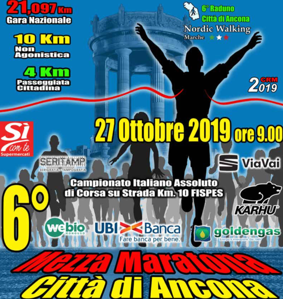 Tutto pronto per la Mezza Maratona Città di Ancona di oggi domenica 27 Ottobre