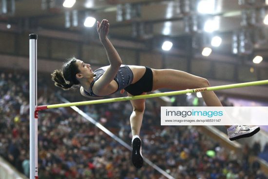 MOSCOW, RUSSIA - FEBRUARY 9, 2020: Maria Lasitskene competes in the women s high jump event at the 2020 Russian Winter Athletics Indoor Meeting, a Russian national athletic meet, at the CSKA Athletics Indoor Arena. Sergei Bobylev/TASS PUBLICATIONxINxGERxAUTxONLY TS0CDA6D