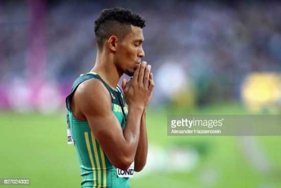 LONDON, ENGLAND - AUGUST 06:  Wayde van Niekerk of South Africa reacts after the Men's 400 metres semi finals during day three of the 16th IAAF World Athletics Championships London 2017 at The London Stadium on August 6, 2017 in London, United Kingdom.  (Photo by Alexander Hassenstein/Getty Images for IAAF)