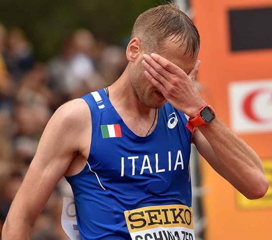 ROME, ITALY - MAY 08: Alex Schwazer reacts after winning the 50KM Race Walk at IAAF Race Walking Team Campionship Rome 2016, on May 7, 2016 in Rome, Italy. (Photo by Tullio M. Puglia/Getty Images for IAAF)