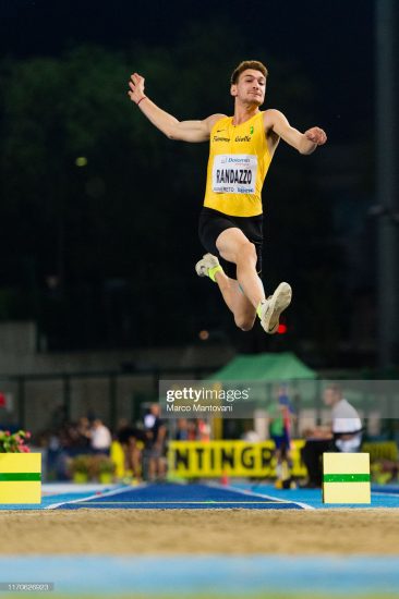ROVERETO, ITALY - AUGUST 27: Filippo Randazzo (Italy) competes in men's Long Jump during the 55th edition of Palio Città della Quercia on August 27, 2019 in Rovereto, Italy. (Photo by Marco Mantovani/Getty Images)