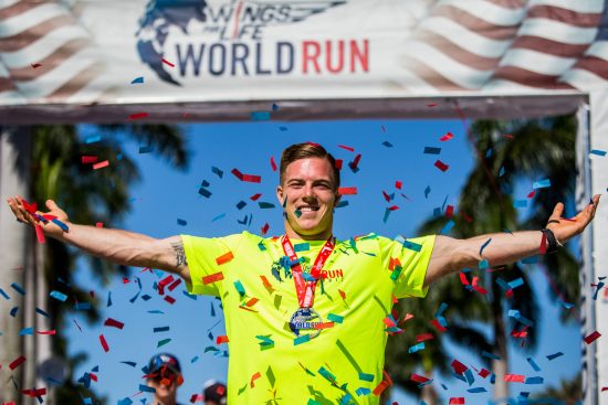 Noah Ohlen poses for a portrait during the Wings for Life World Run, in Sunrise, Florida, United States on May 7, 2017. // Ian Witlen for Wings for Life World Run // SI201705100108 // Usage for editorial use only //