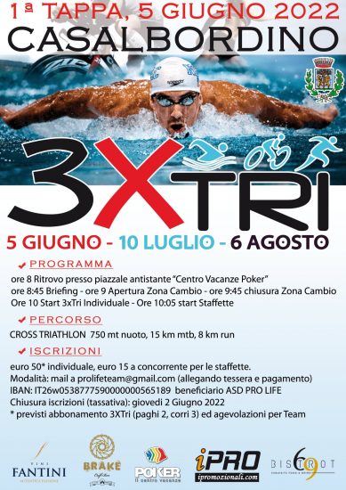 A Casalbordino debutta il â€œ3 X Triâ€�, lo spettacolo del triathlon che combina agonismo e natura!