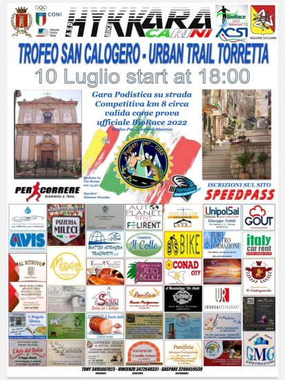 Tutto pronto per il 1Â° Trofeo San Calogero URBAN TRAIL TORRETTA BioRace