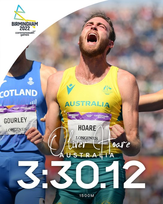 Giochi del Commonwealth: Oliver "Ollie" Hoare (Australia) sbalordisce! Oro nei 1500 metri battendo  Wightman e Cheruiyot