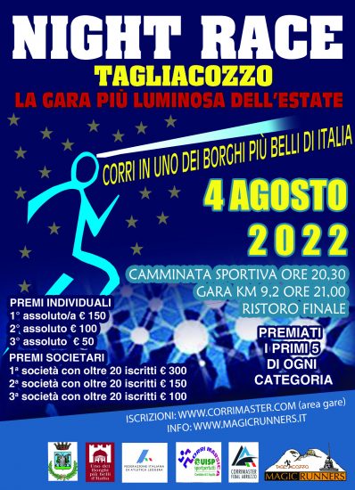 Night Race Tagliacozzo 04082022 locandina
