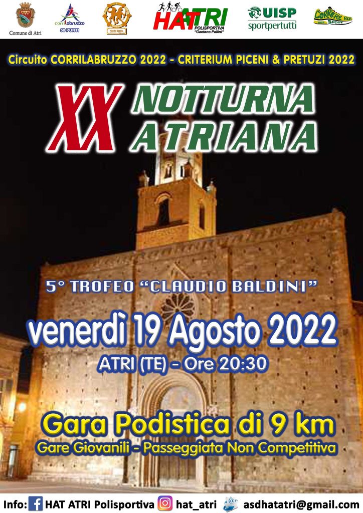 La Notturna Atriana-Trofeo Claudio Baldini numero 20 è alle porte!